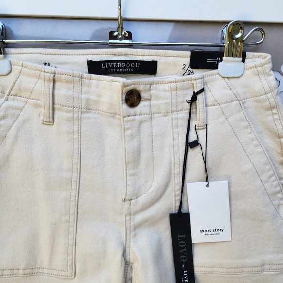 Liverpool Los Angeles Utility Shorts Flap Pockets 4 1/2" Inseam Size 26 NEW - Picture 8 of 13